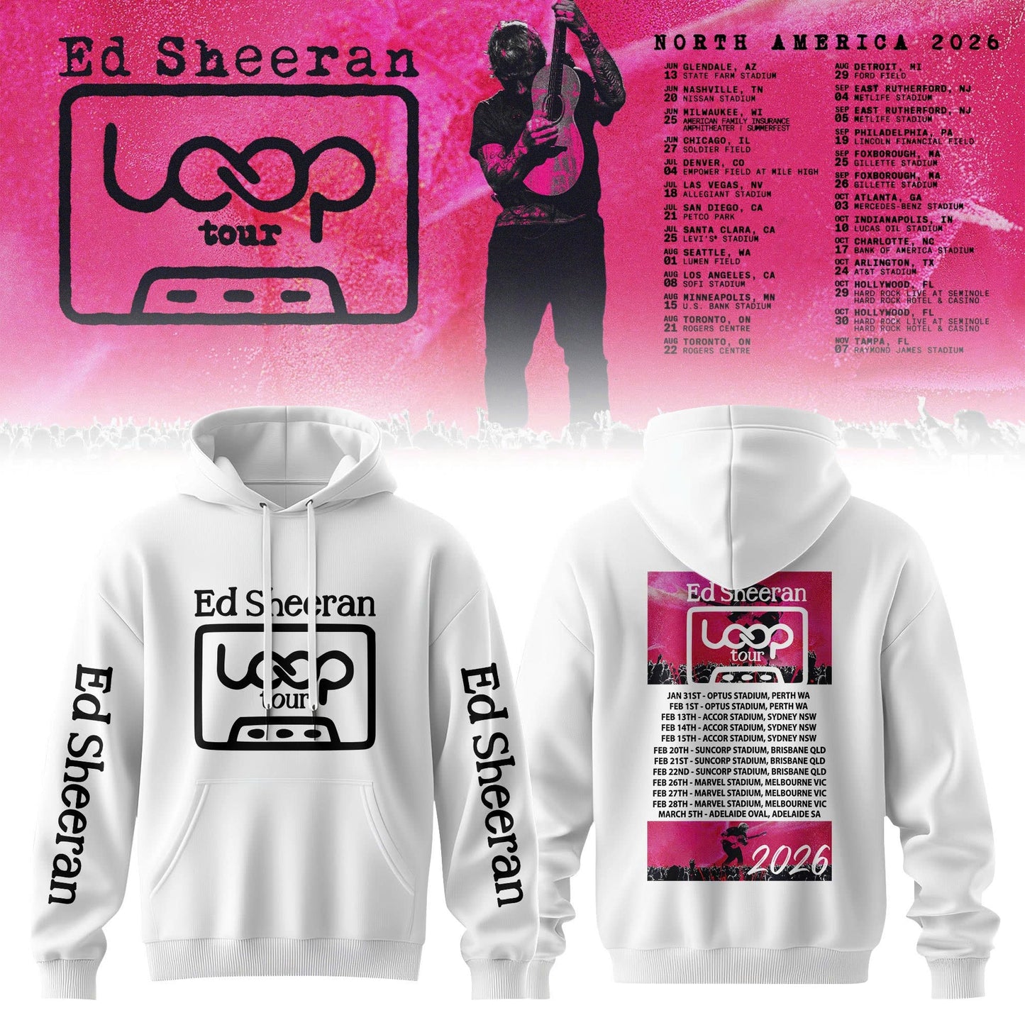 Ed “North American Loop Tour 2026” 🎸➕✖️➗Hoodie