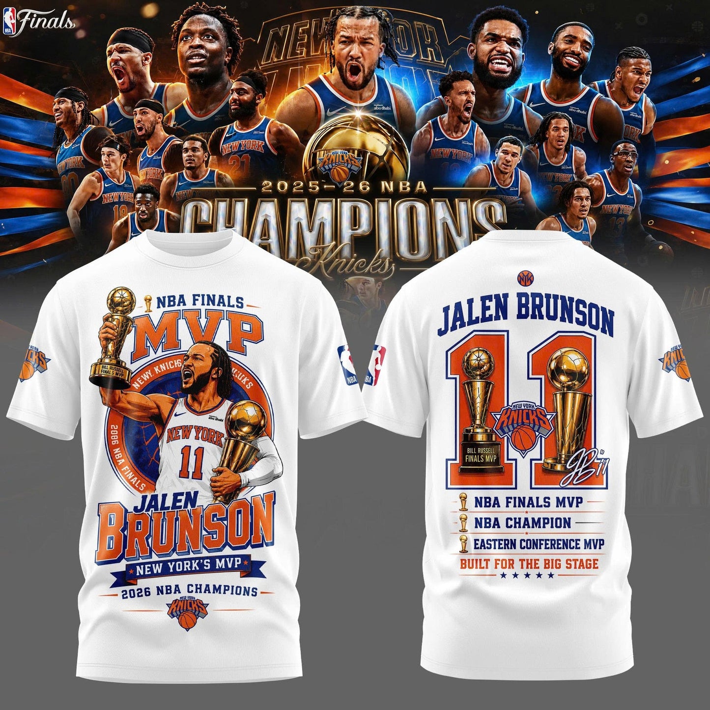 Jalen Brunson New York Knicks 2026 Finals MVP T-Shirt