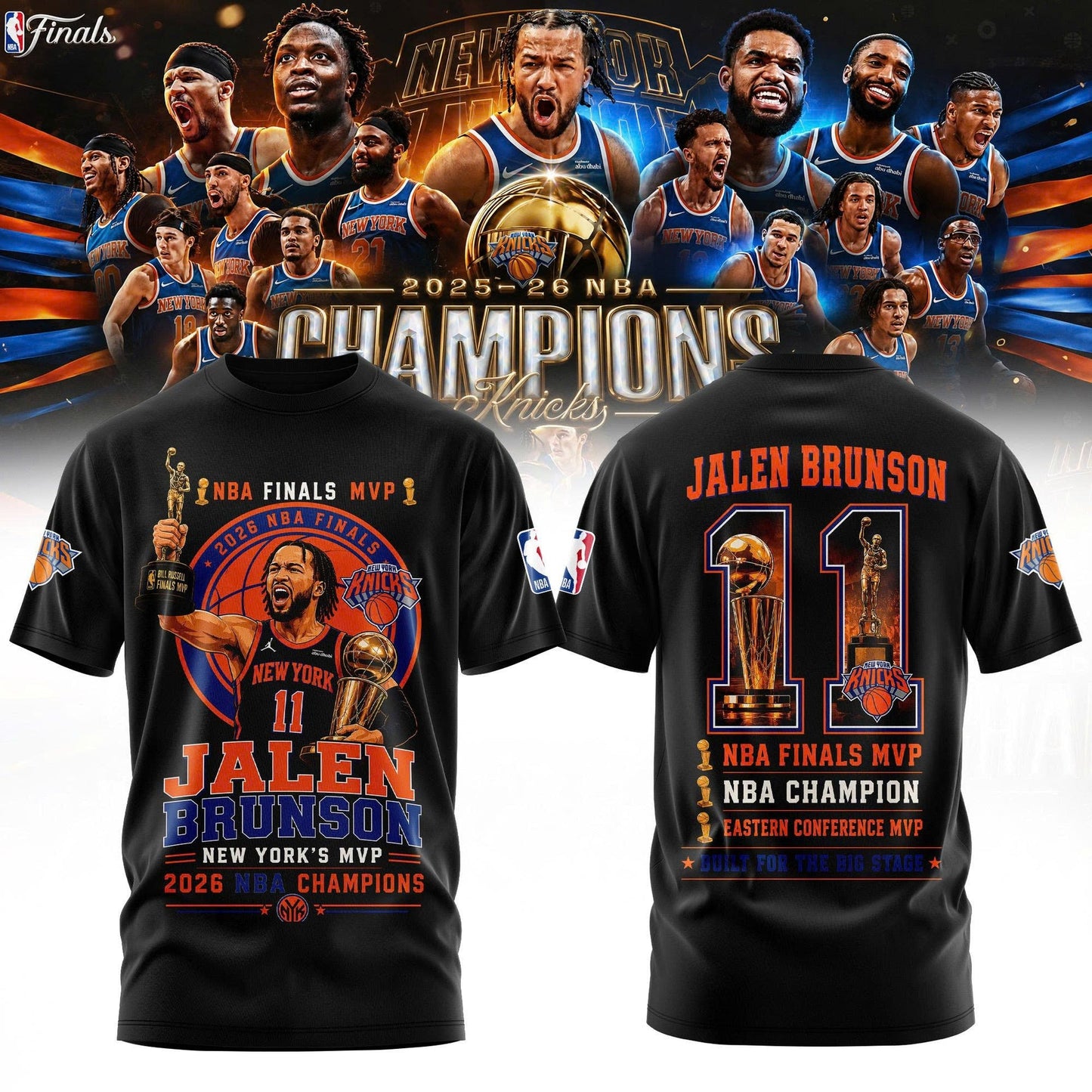 Jalen Brunson New York Knicks 2026 Finals MVP T-Shirt