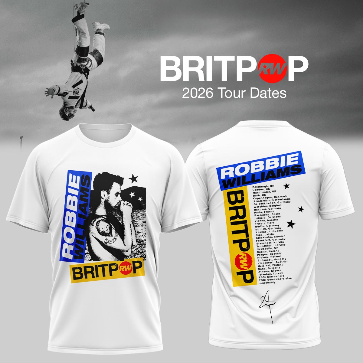 Robbie Williams BRITPOP World Tour Tshirt