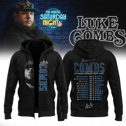 Luke Combs ”My Kinda Saturday Night Tour 2026” Limited Edition Signature – Zip Hoodie
