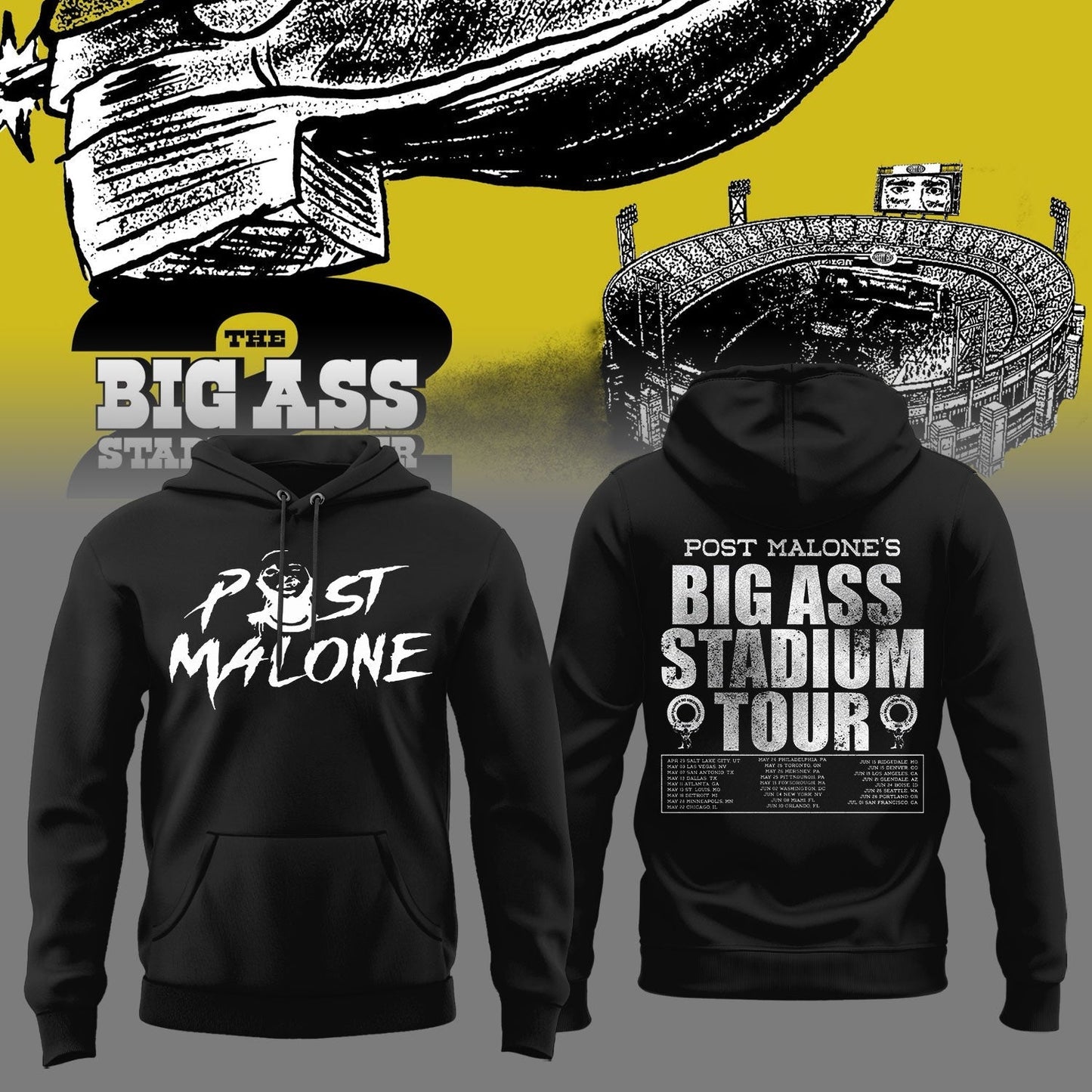 Post Malone THE BIG ASS STADIUM TOUR 2026 Limited Edition