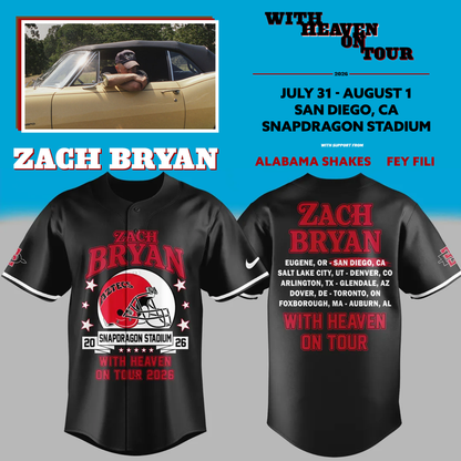 New Jersey Zach Bryan x San Diego State Football - With Heaven On Tour 2026 Jersey