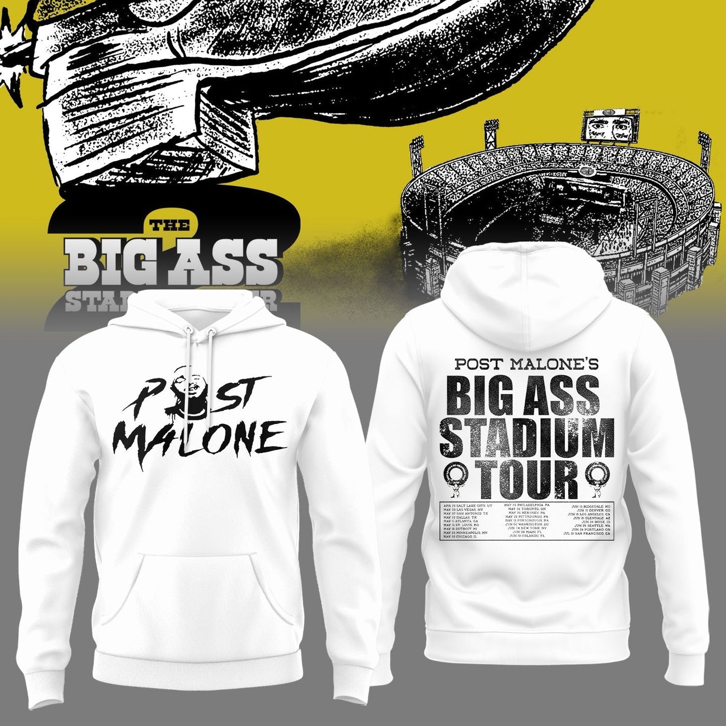 Post Malone THE BIG ASS STADIUM TOUR 2026 Limited Edition
