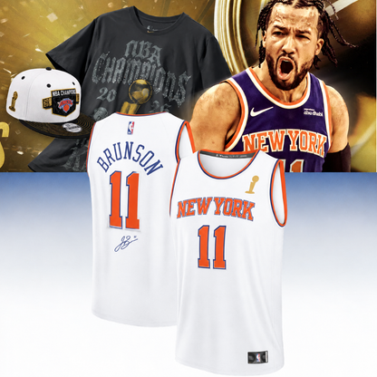 New York Knicks Champions Jalen Brunson Signed Jersey