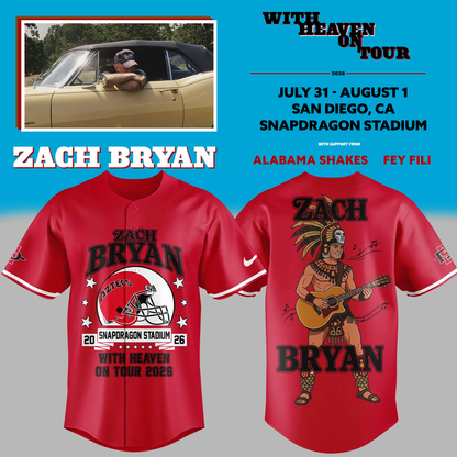 Limited Edition Zach Bryan x San Diego State Football - With Heaven On Tour 2026 Jersey