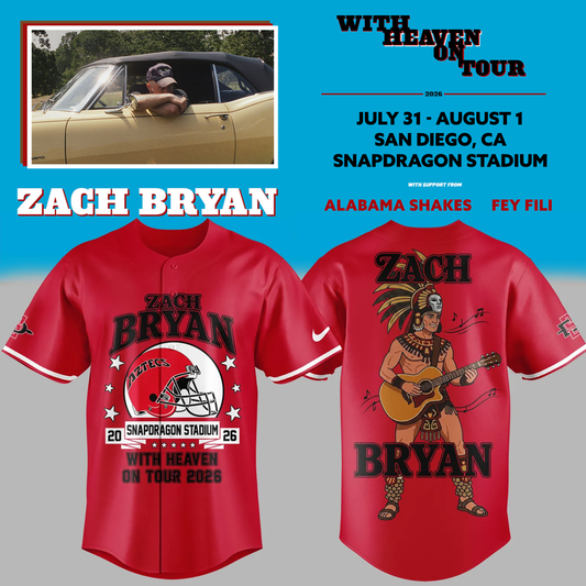 Limited Edition Zach Bryan x San Diego State Football - With Heaven On Tour 2026 Jersey