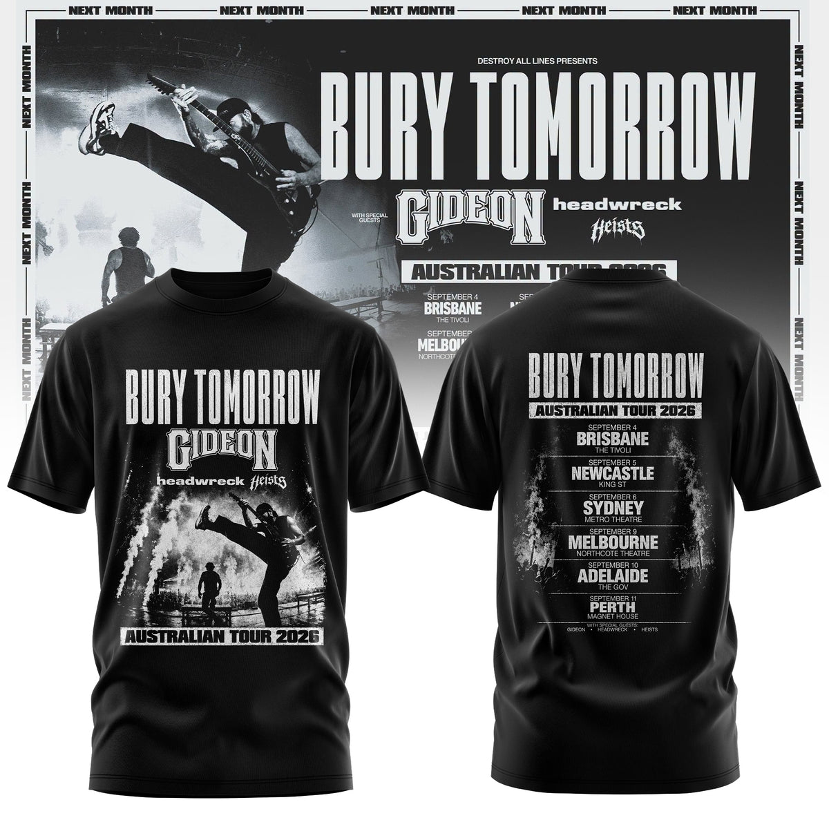 Bury Tomorrow – ‘Will You Haunt Me’ Australian Tour 2026 Limited T-Shirt
