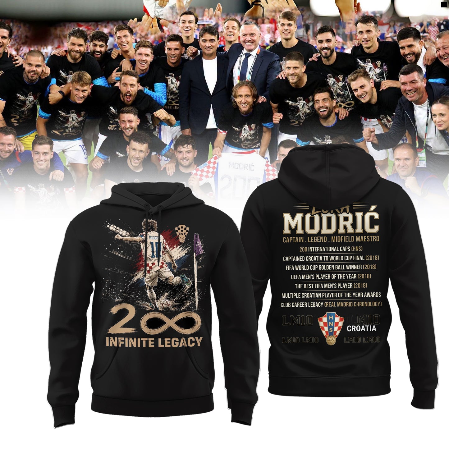 Limited Edition Luka Modrić – Captain. Legend. Midfield Maestro Hoodie