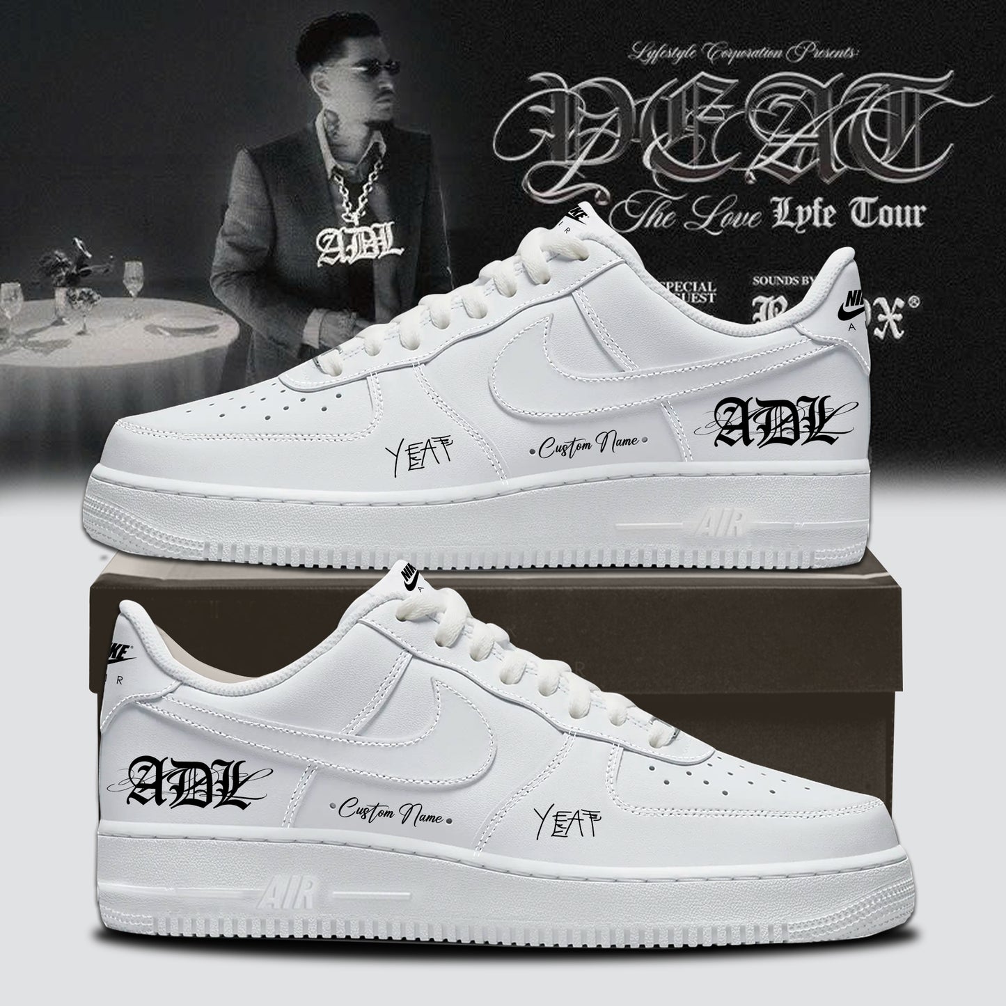 .YEAT LOVE/LYFE Tour Signed Shoes 13