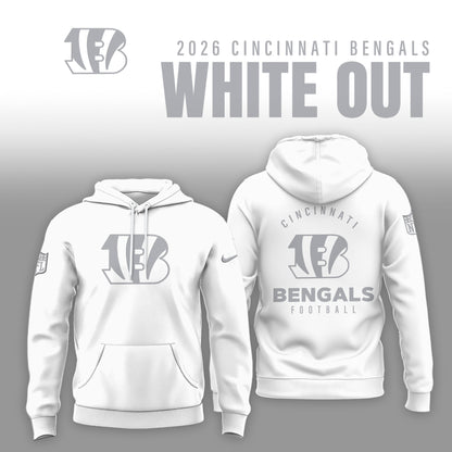 Cincinnati Bengals 2026 White Out Limited Edition Hoodie