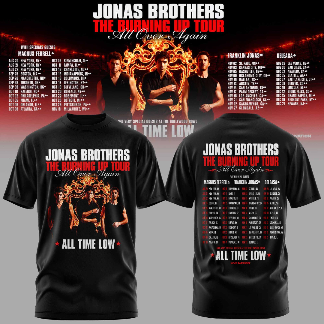 Limited Edition Jonas Brothers “The Burning Up Tour All Over Again” T-Shirts