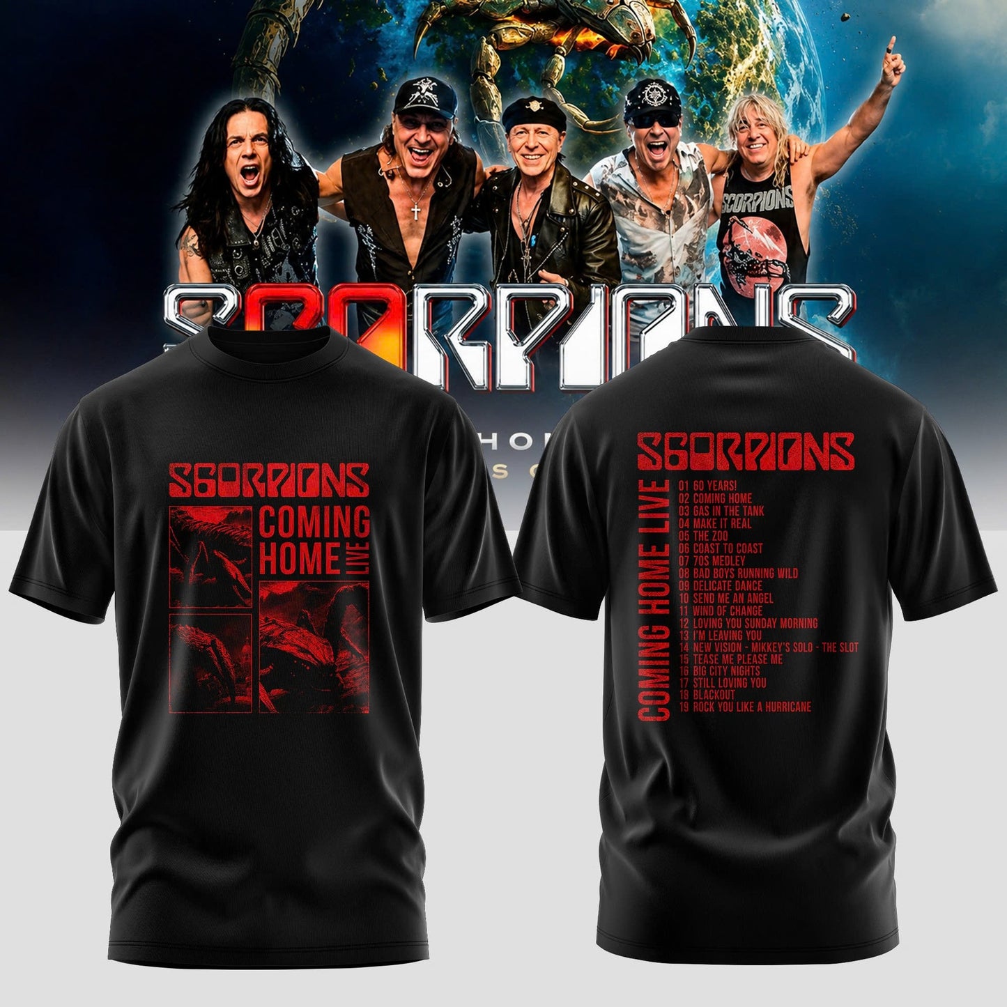 SCORPIONS - "Coming Home" 2026 World Tour Limited T-Shirt