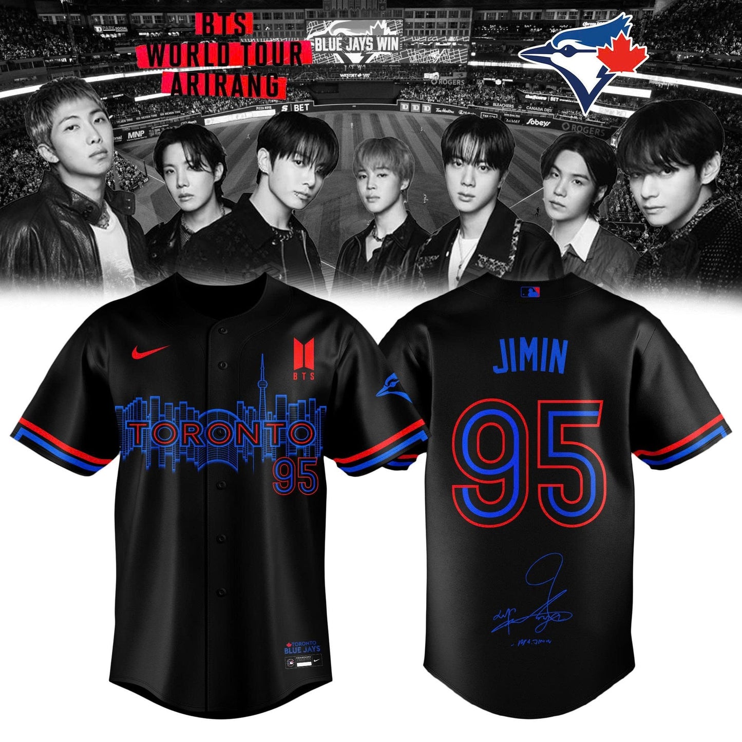Toronto Blue Jays x JIMIN 95 BTS World Tour 2026 Limited Edition Jersey