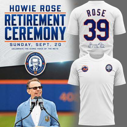 Exclusive Howie Rose 39 Years The Iconic Voice Of The Mets White T-Shirt 2026