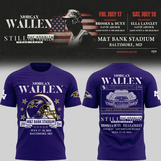 Exclusive Version Baltimore Ravens x Morgan Wallen Tshirt 2026