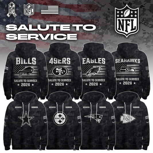 .ALL TEAM 2026 Salute to Service Hoodie custom personalization and service branch Limited Edition + Selling Out Fast (PICK ONE TEAM)