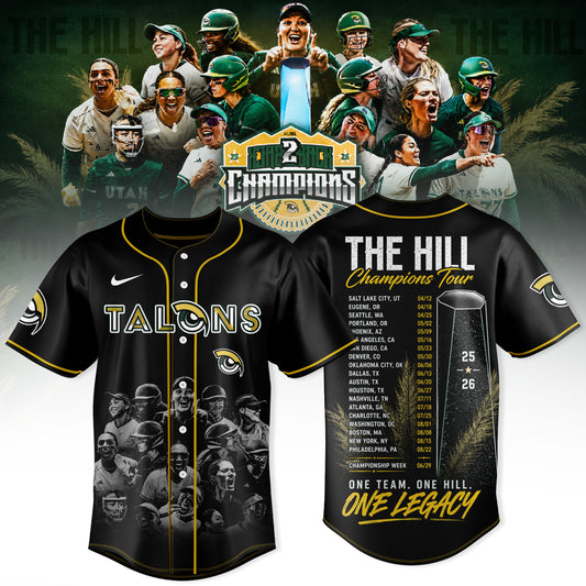 Utah Talons AUSL 2026 Champions Premium 3D Baseball Jersey – Midnight Black