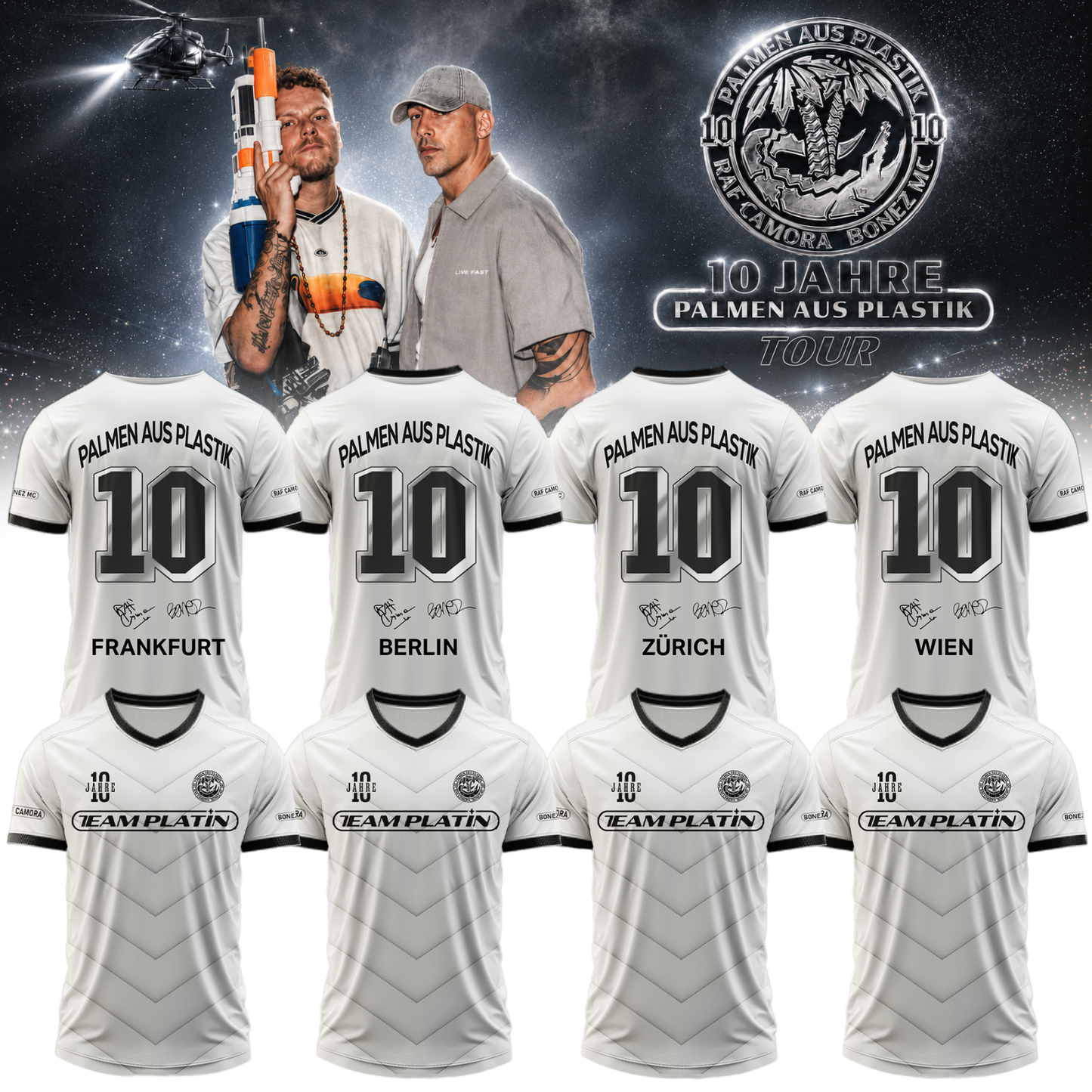 __,RAF Camora & Bonez MC “10 Jahre Palmen aus Plastik Tour”. Limited Edition Signature Jersey – Custom Location