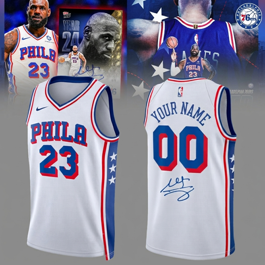 .LeBron James Philadelphia 76ers Limited Edition Signature – Jersey (Custom Name & Custom Number)