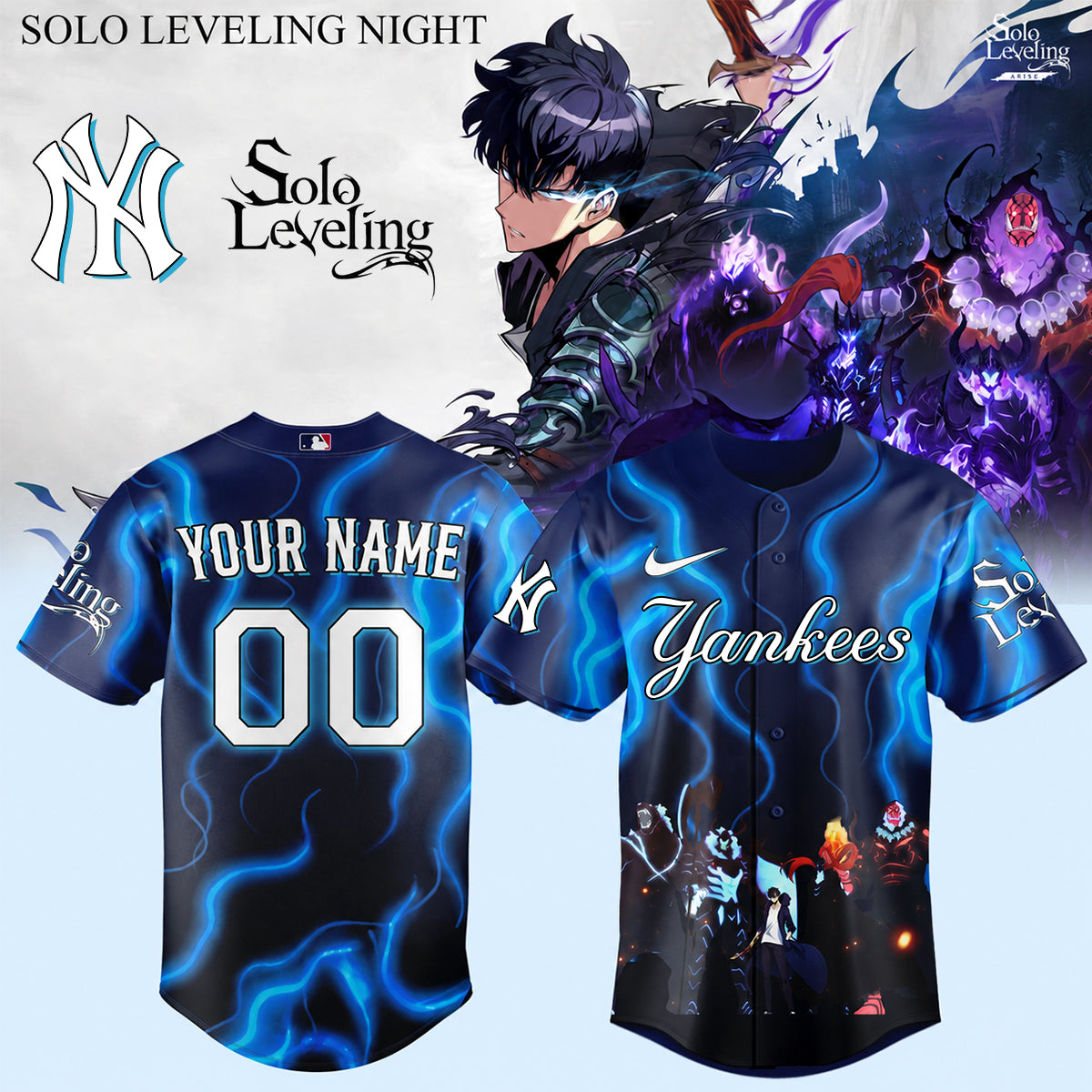 MLB ALL TEAMS x Solo Leveling Limited Jersey (Custom Name & Number)