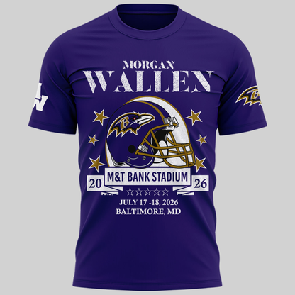 Exclusive Version Baltimore Ravens x Morgan Wallen Tshirt 2026