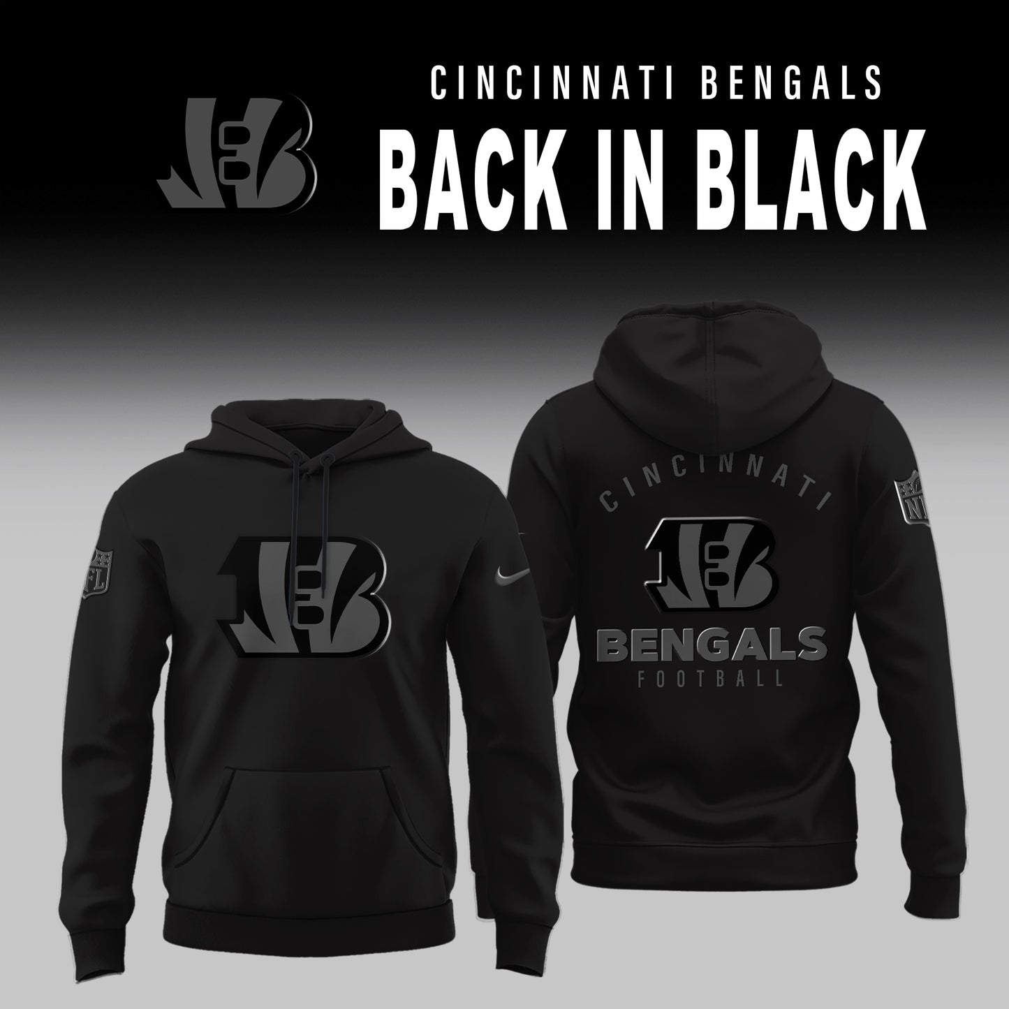 Cincinnati Bengals 2025 Back In Black Limited Edition Hoodie