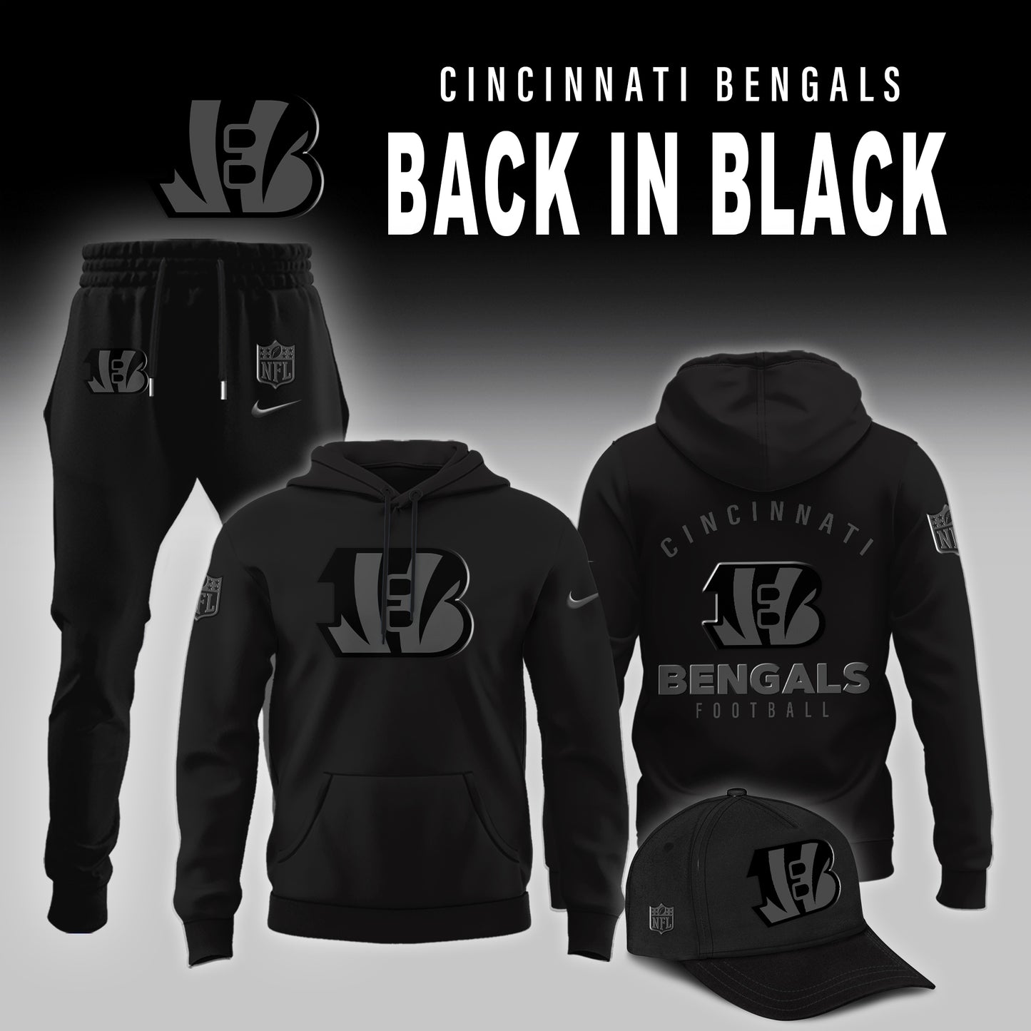 Cincinnati Bengals 2025 Back In Black Limited Edition Hoodie