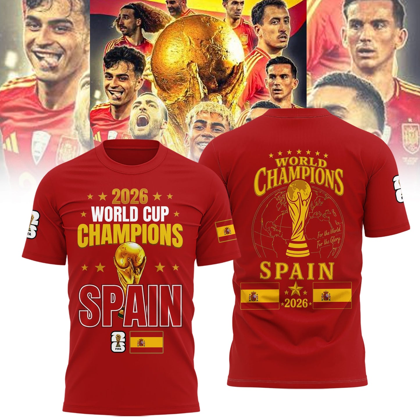 Limited Edition Spain National Football Team 2026 Wolrd Cup Champions Shirt