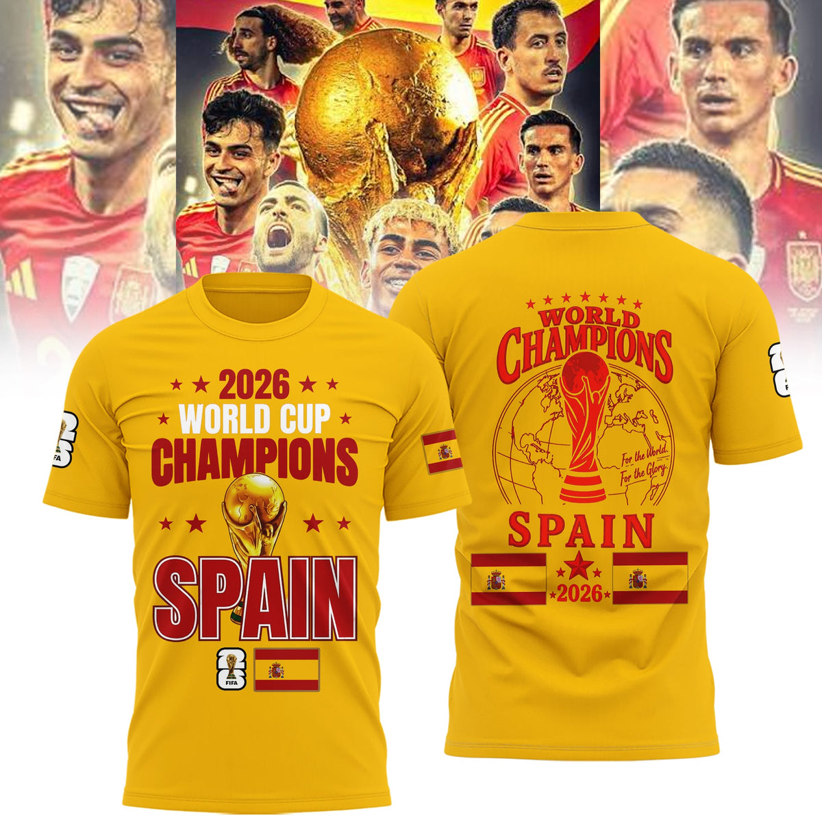 Limited Edition Spain National Football Team 2026 Wolrd Cup Champions Shirt