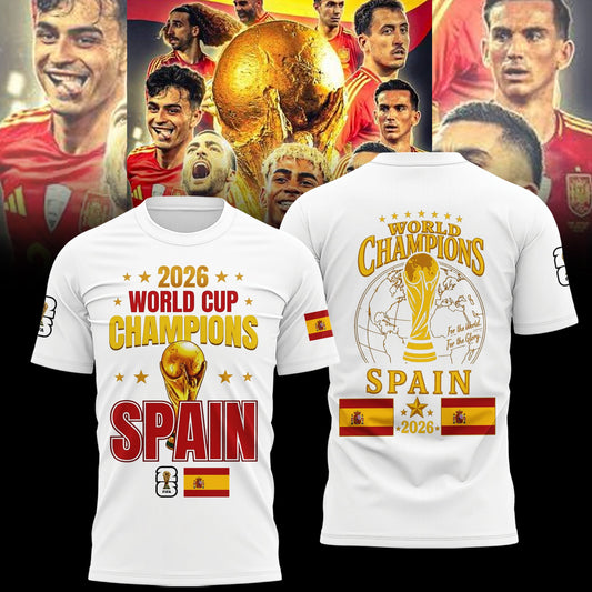 Limited Edition Spain National Football Team 2026 Wolrd Cup Champions Shirt