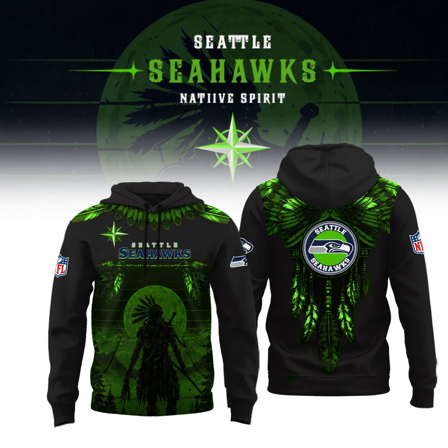 Limited Edition Seattle Seahawks Native Spirit Heritage 2026 Hoodie