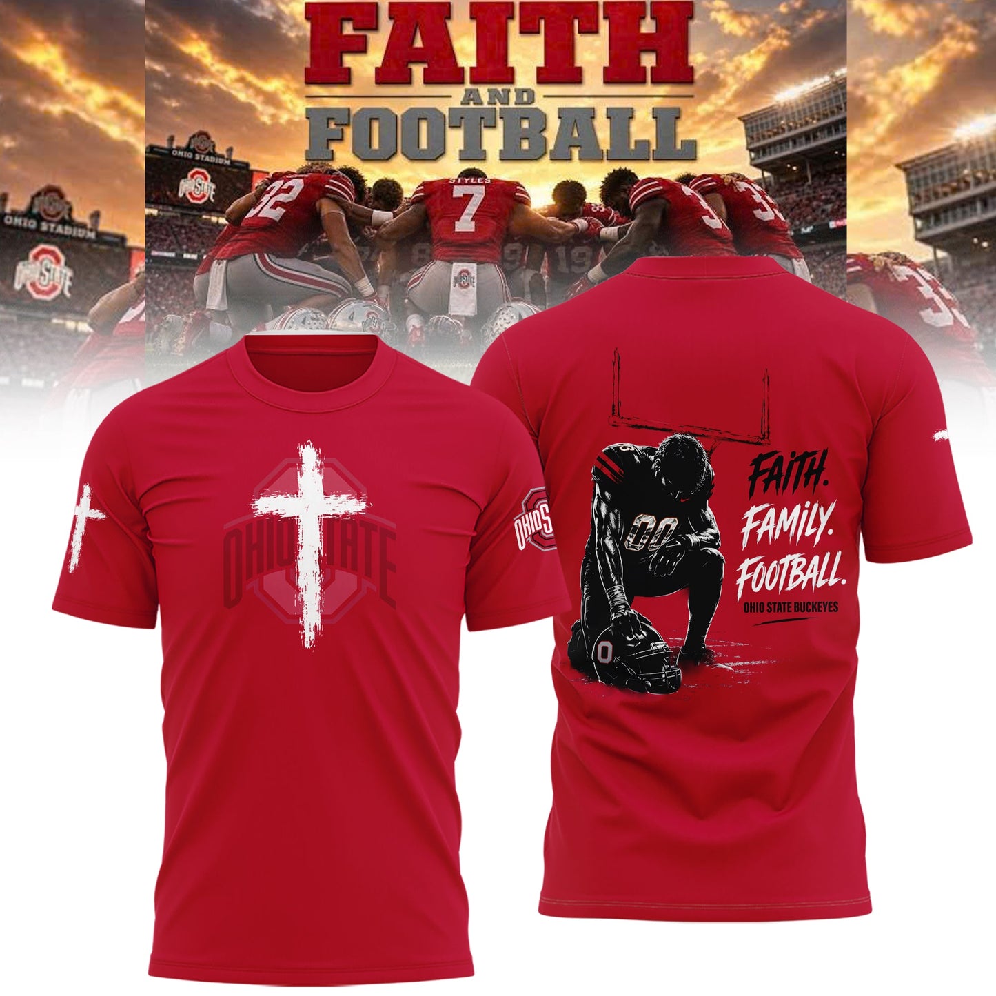 Limited Edition Ohio State Buckeyes FAITH FAMILY FOOTBALL 2026 Shirt