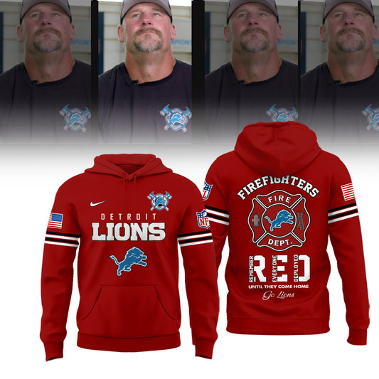 Limited Edition DET Coach Dan Campbell Firefighter Appreciation Night Hoodie