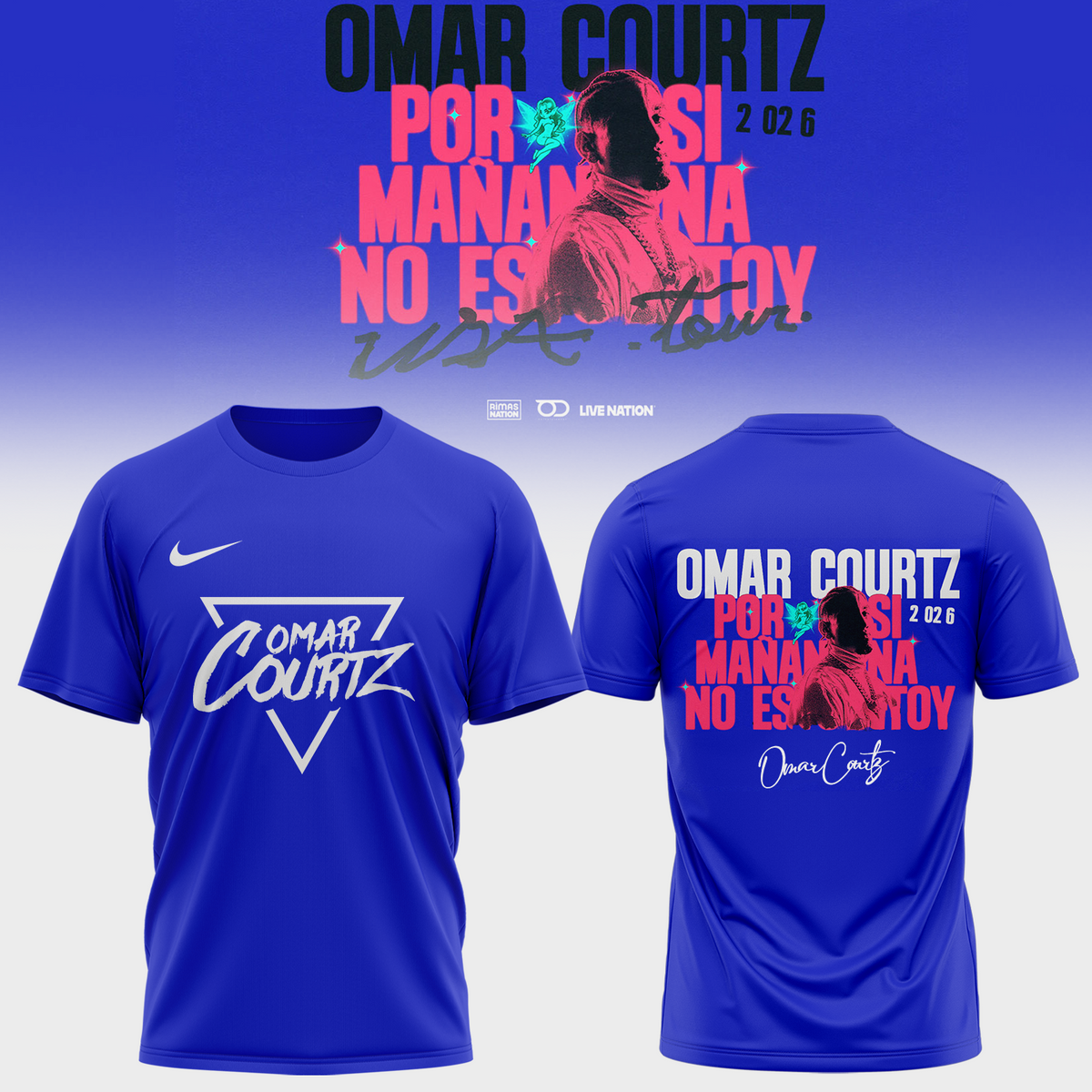 ,,.Omar Courtz “Por Si Mañana No Estoy” World Tour 2026 Signed – Shirt