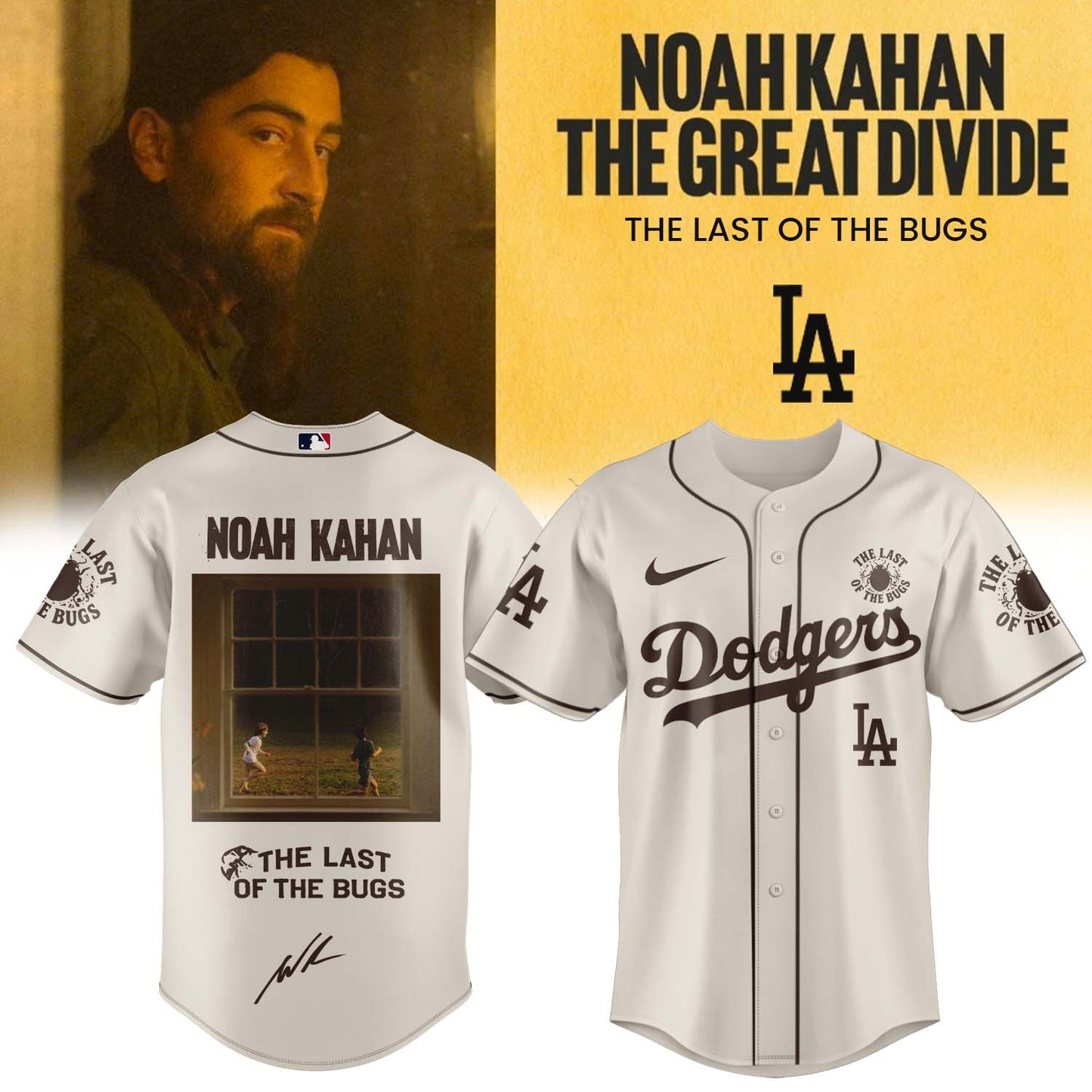 MLB All Team X Noah Kahan “The Great Divide: The Last Of The Bugs” Album 2026 Limited Edition Signature – Jersey