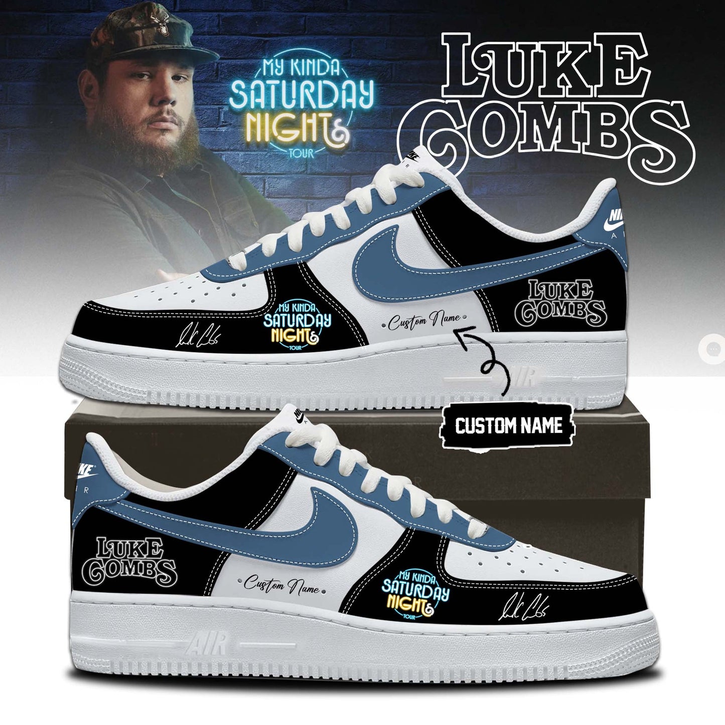 Luke Combs ”My Kinda Saturday Night Tour 2026” Limited Edition Signature – Shoes 4b