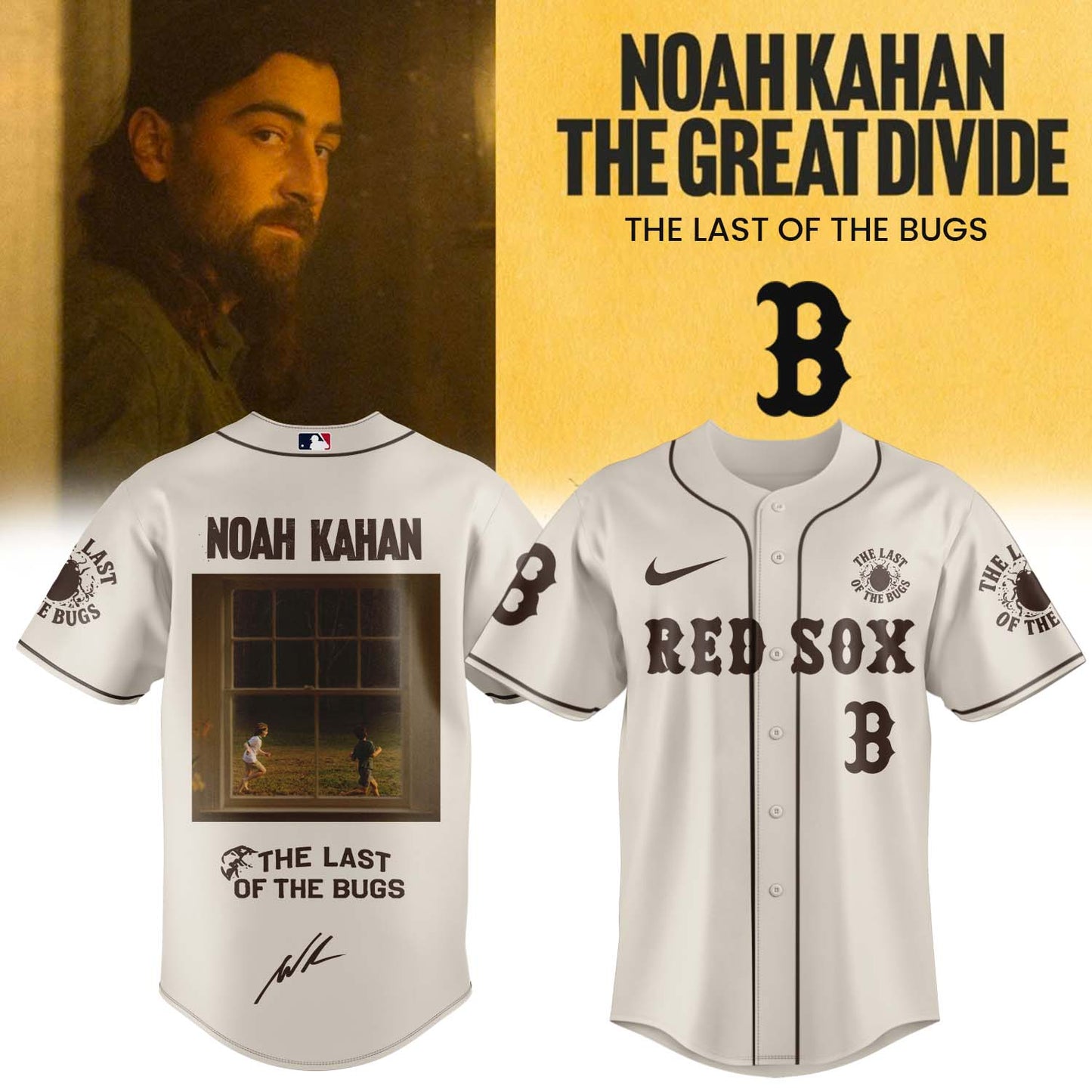 MLB All Team X Noah Kahan “The Great Divide: The Last Of The Bugs” Album 2026 Limited Edition Signature – Jersey