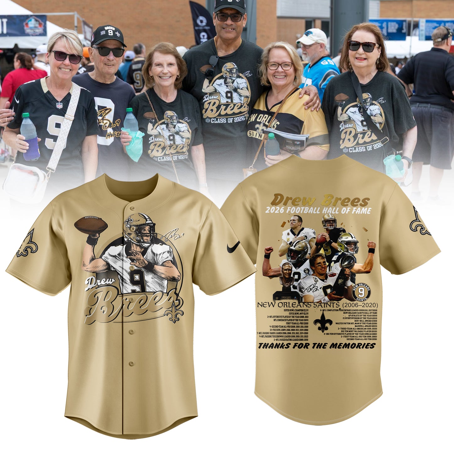 Limited Edition New Orleans Saints Drew Brees Baseball Jersey