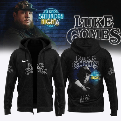 Luke Combs ”My Kinda Saturday Night Tour 2026” Limited Edition Signature – Zip Hoodie