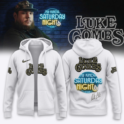 Luke Combs ”My Kinda Saturday Night Tour 2026” Limited Edition Signature – Zip Hoodie