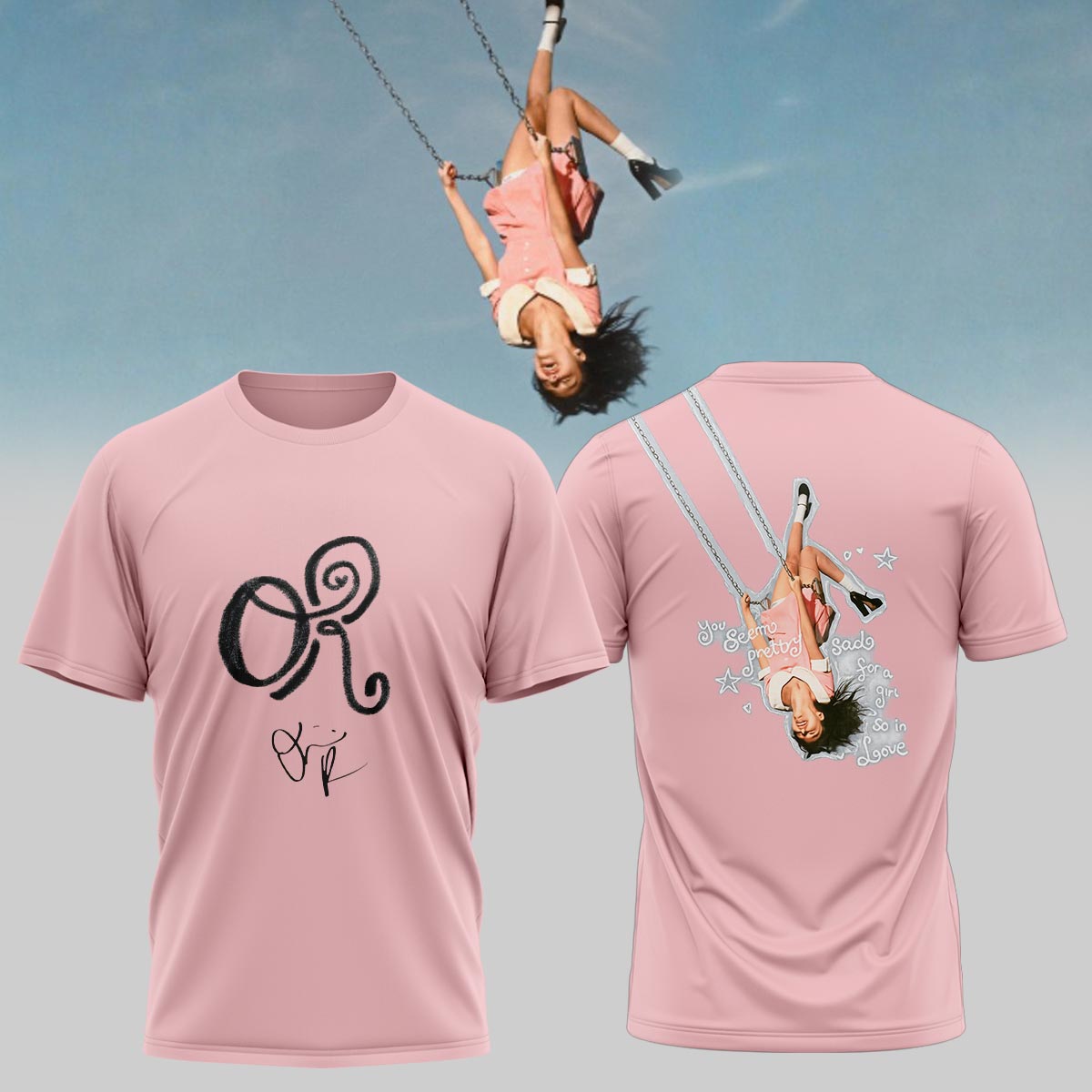 Olivia Rodrigo ‘you seem pretty sad for a girl so in love’ signed TShirt