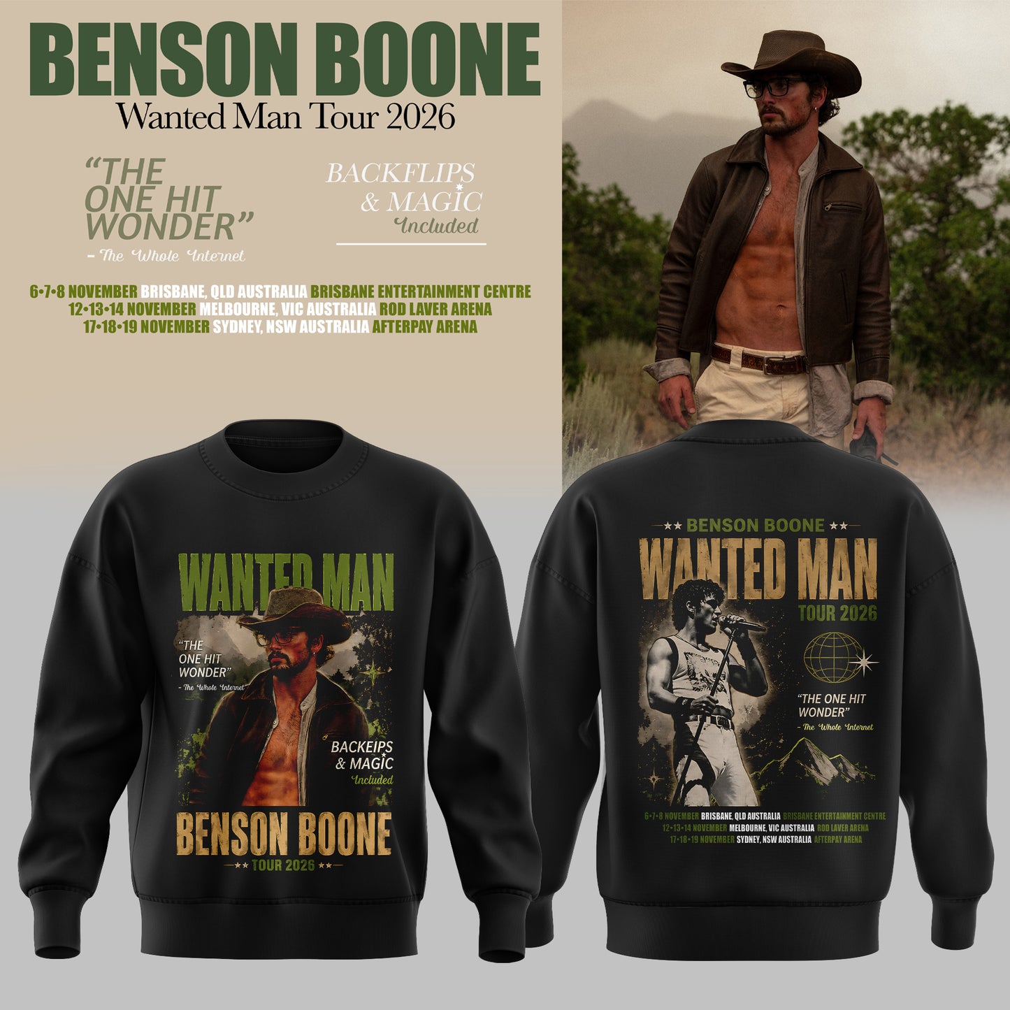 BENSON BOONE – WANTED MAN TOUR 2026 SWEATER