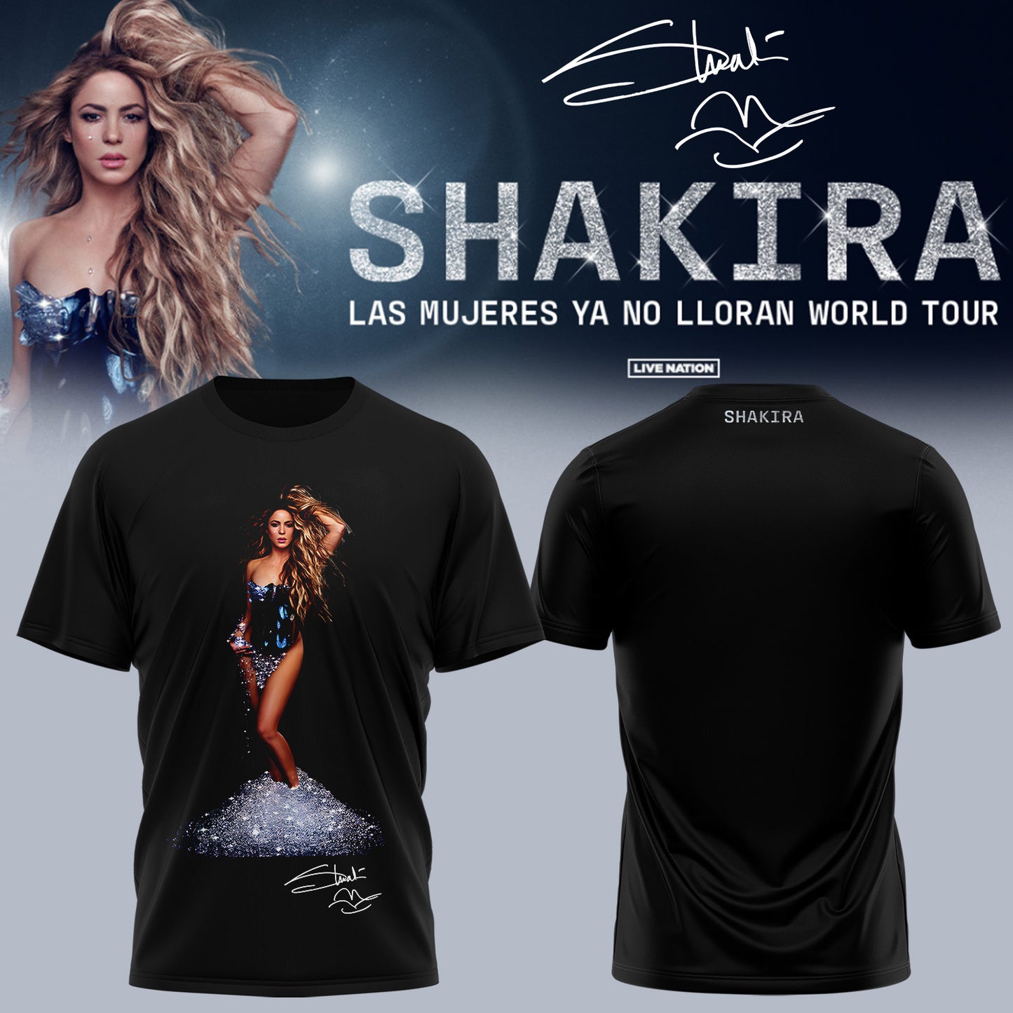 Shakira ”Las Mujeres Ya No Lloran World Tour” Signature – Tshirt