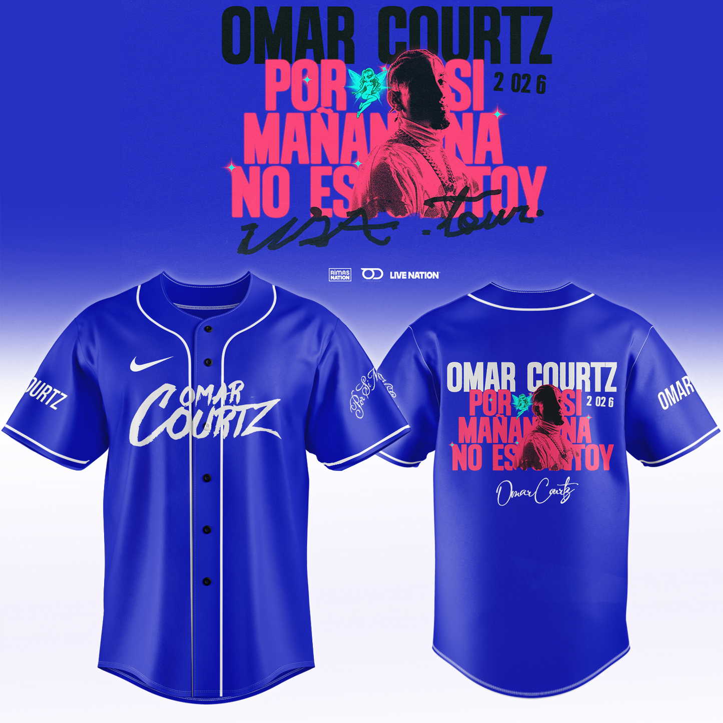 ,,..Omar Courtz “Por Si Mañana No Estoy” World Tour 2026 Signed – Jersey
