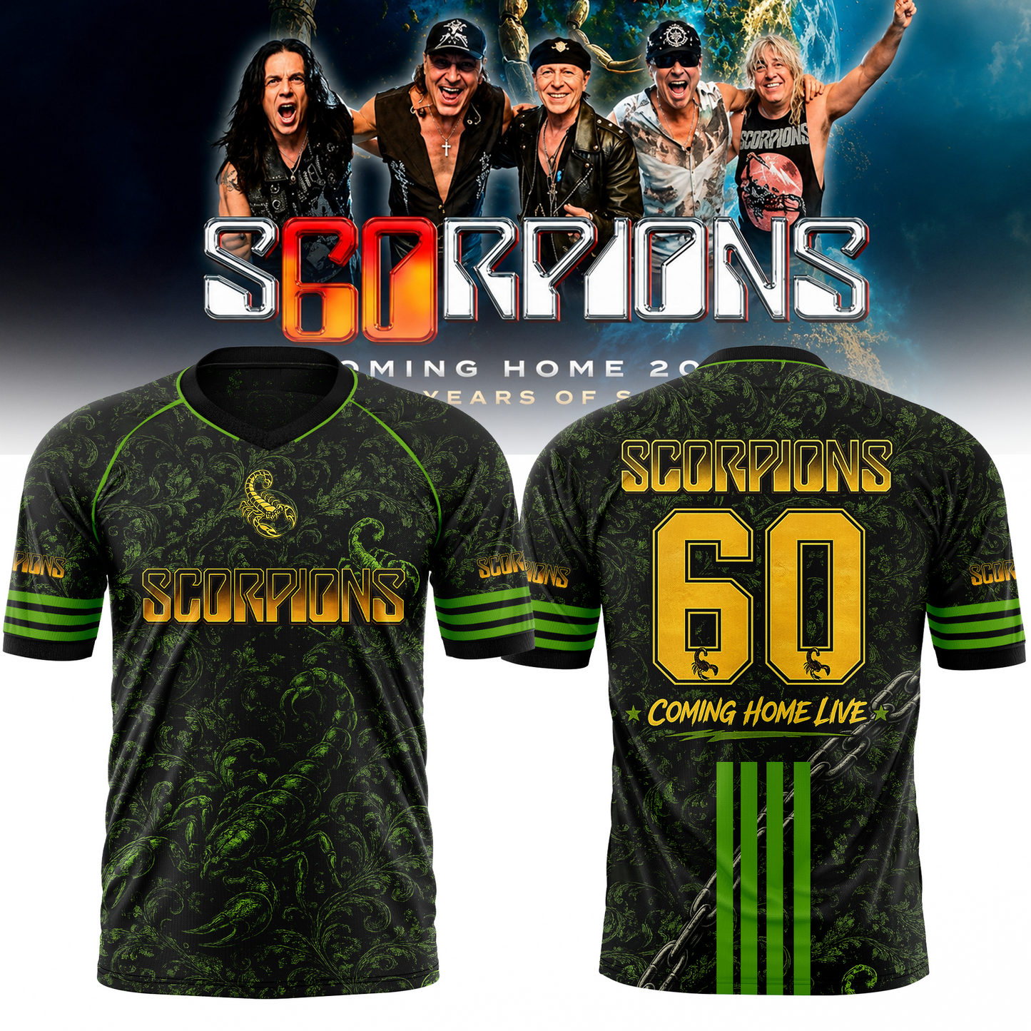 SCORPIONS - "Coming Home" 2026 World Tour Limited Football Jersey
