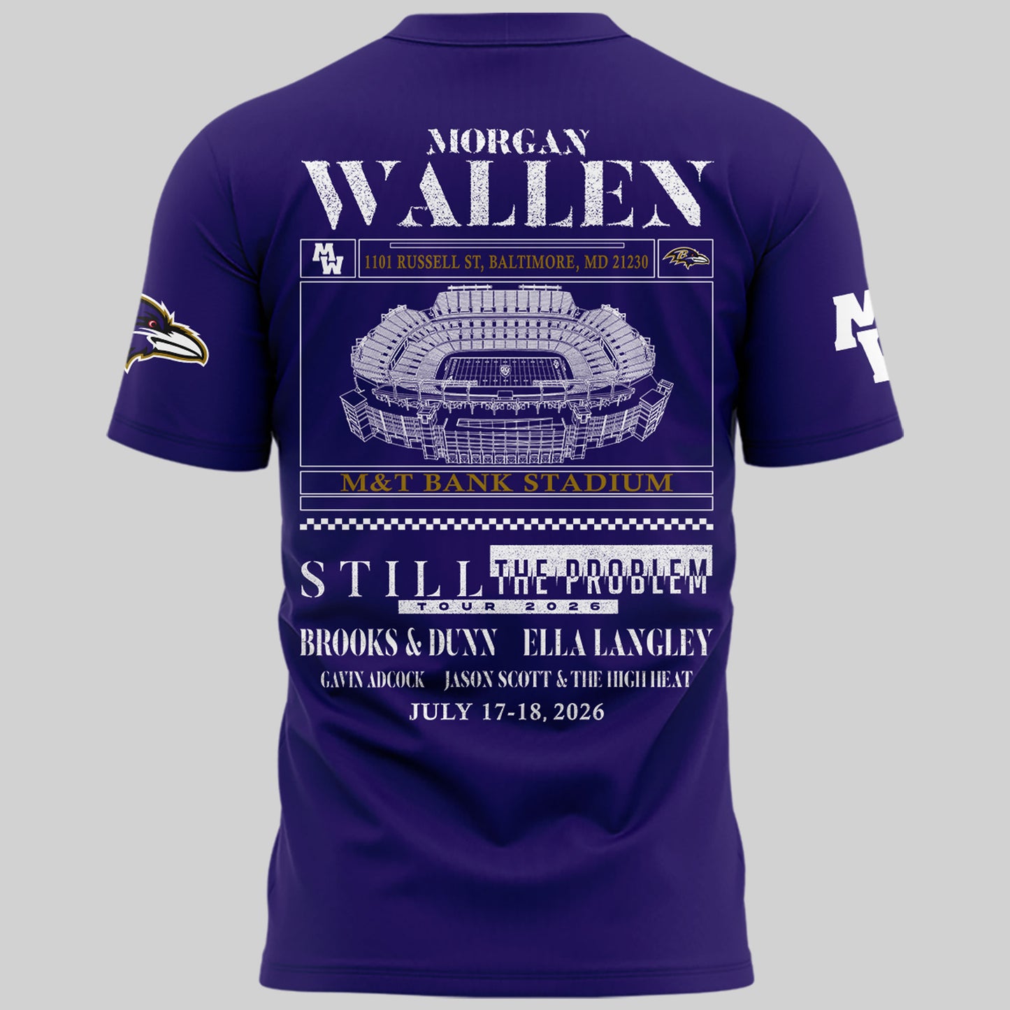 Exclusive Version Baltimore Ravens x Morgan Wallen Tshirt 2026