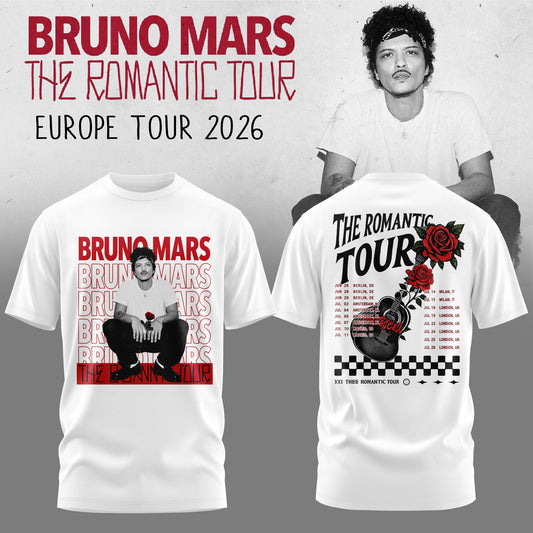 Bruno Mars – The Romantic Tour US & UK 2026 Limited Tshirt
