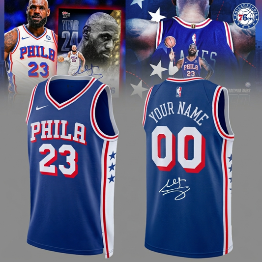 .LeBron James Philadelphia 76ers Limited Edition Signature – Jersey (Custom Name & Custom Number)