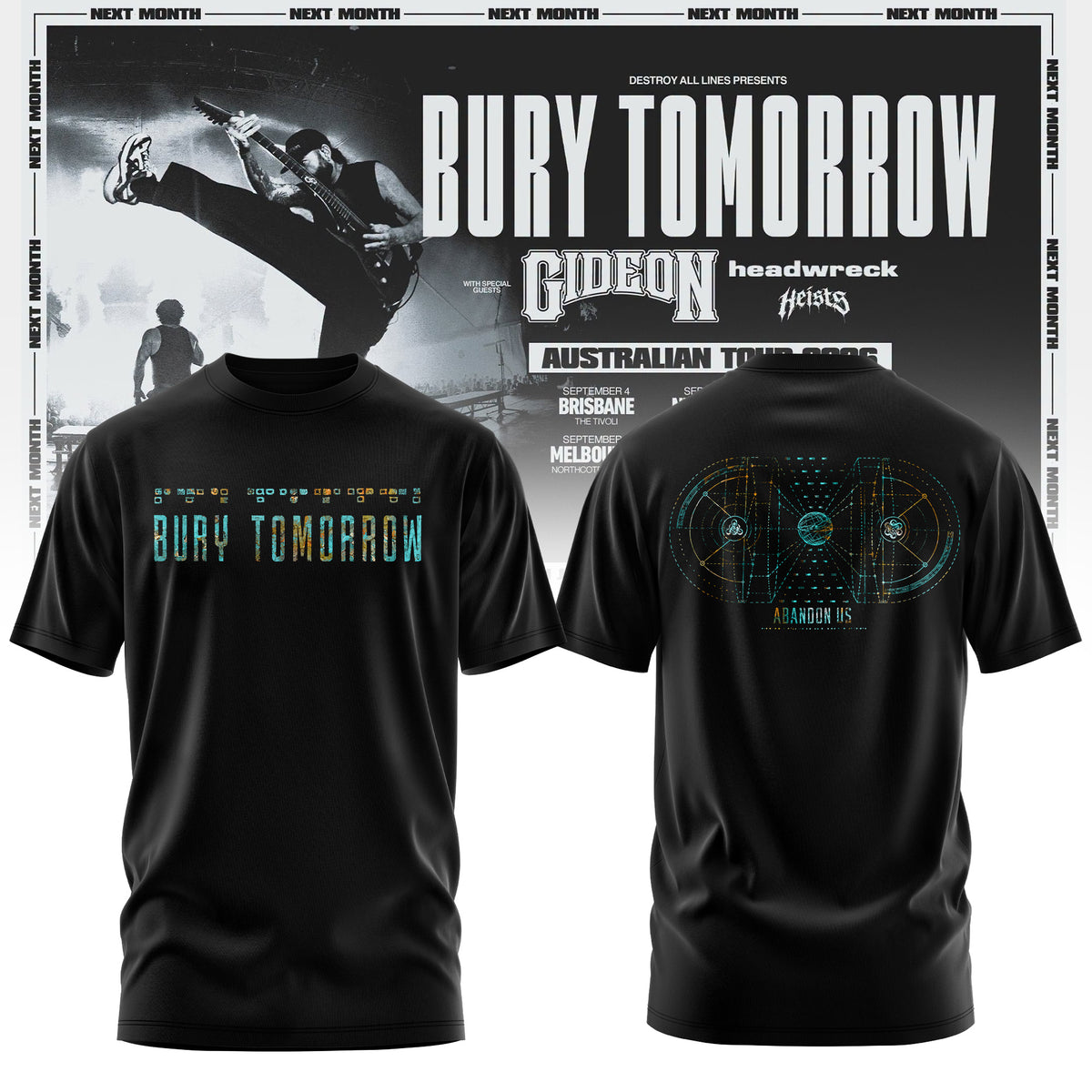Bury Tomorrow – ‘Will You Haunt Me’ Australian Tour 2026 Limited T-Shirt